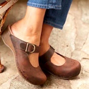 Dansko Martina Mary Jane Mule Clog in Brown; Sz 9.5-10, EU40